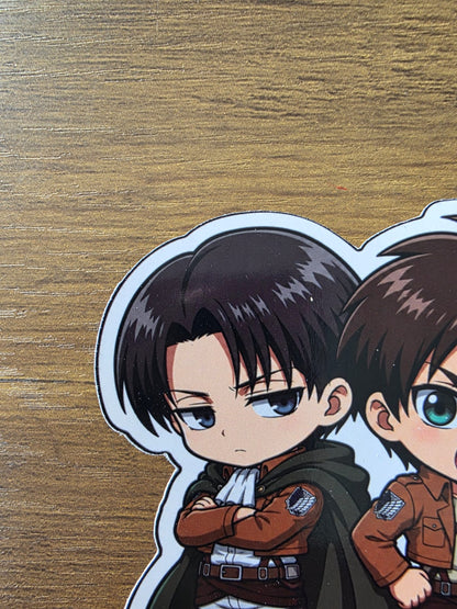 Attack on Titan Inspired Levi & Eren Glossy Die Cut Sticker | 2 Sizes Available