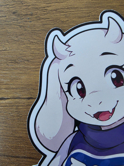 Undertale Inspired Toriel & Butterscotch Pie Glossy Die Cut Sticker | 2 Sizes Available