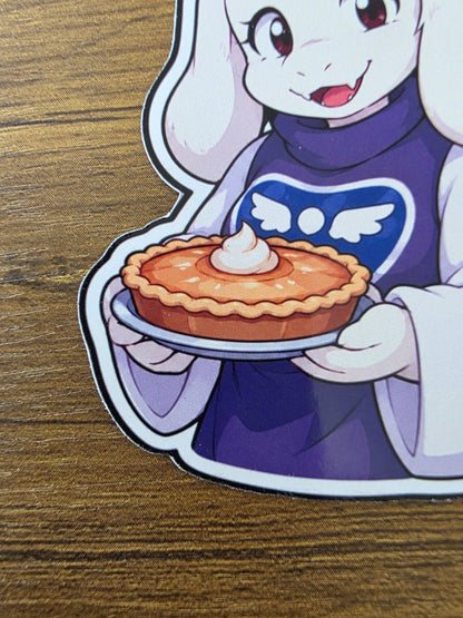 Undertale Inspired Toriel & Butterscotch Pie Glossy Die Cut Sticker | 2 Sizes Available