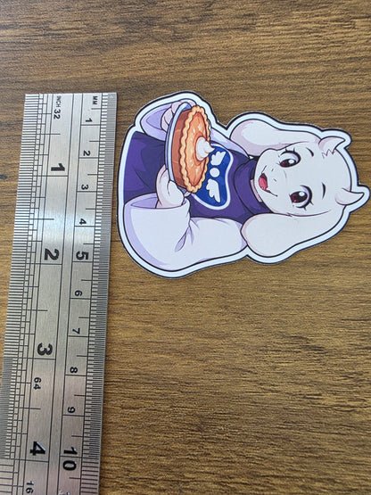 Undertale Inspired Toriel & Butterscotch Pie Glossy Die Cut Sticker | 2 Sizes Available