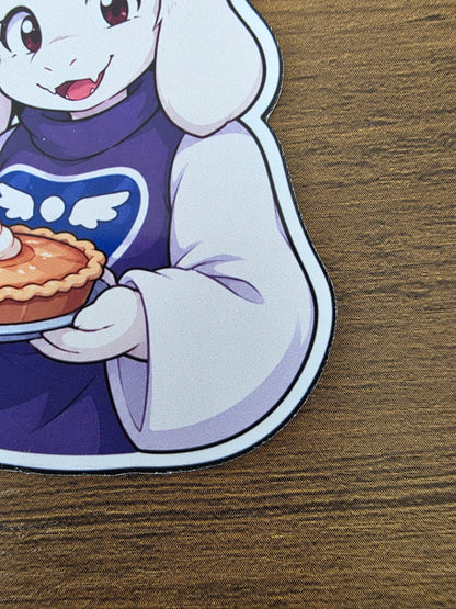 Undertale Inspired Toriel & Butterscotch Pie Glossy Die Cut Sticker | 2 Sizes Available
