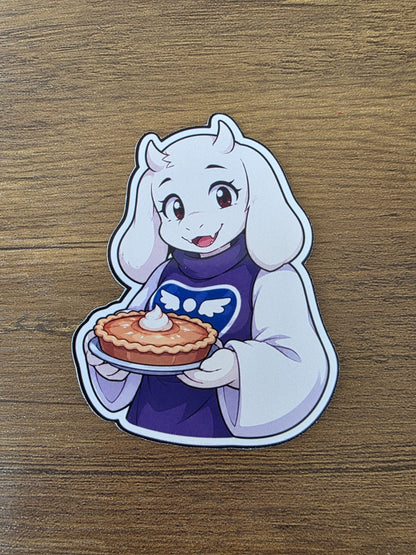 Undertale Inspired Toriel & Butterscotch Pie Glossy Die Cut Sticker | 2 Sizes Available