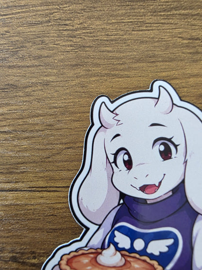 Undertale Inspired Toriel & Butterscotch Pie Glossy Die Cut Sticker | 2 Sizes Available