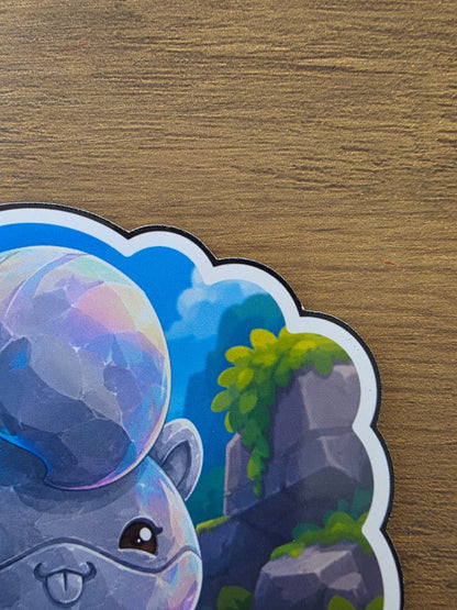 Slime Rancher 2 Inspired Ringtail Statue Glossy Die Cut Sticker | 2 Sizes Available