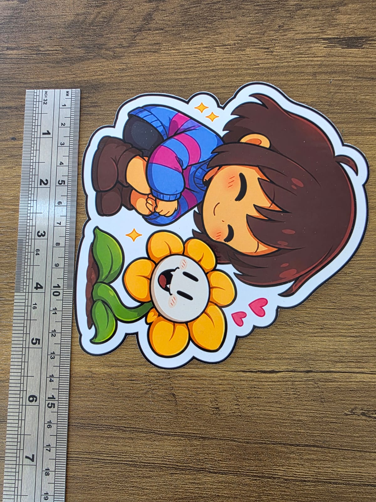 Undertale Inspired Frisk & Flowey Glossy Die Cut Sticker | 2 Sizes Available