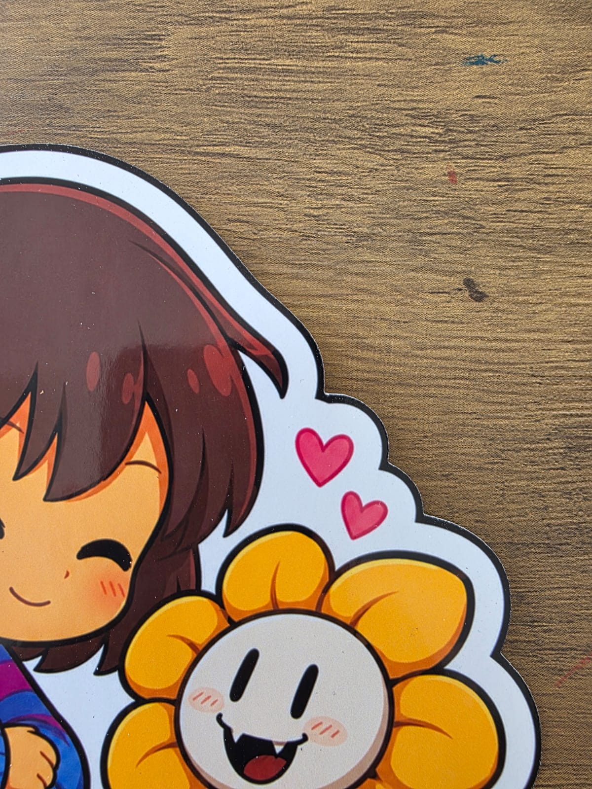 Undertale Inspired Frisk & Flowey Glossy Die Cut Sticker | 2 Sizes Available