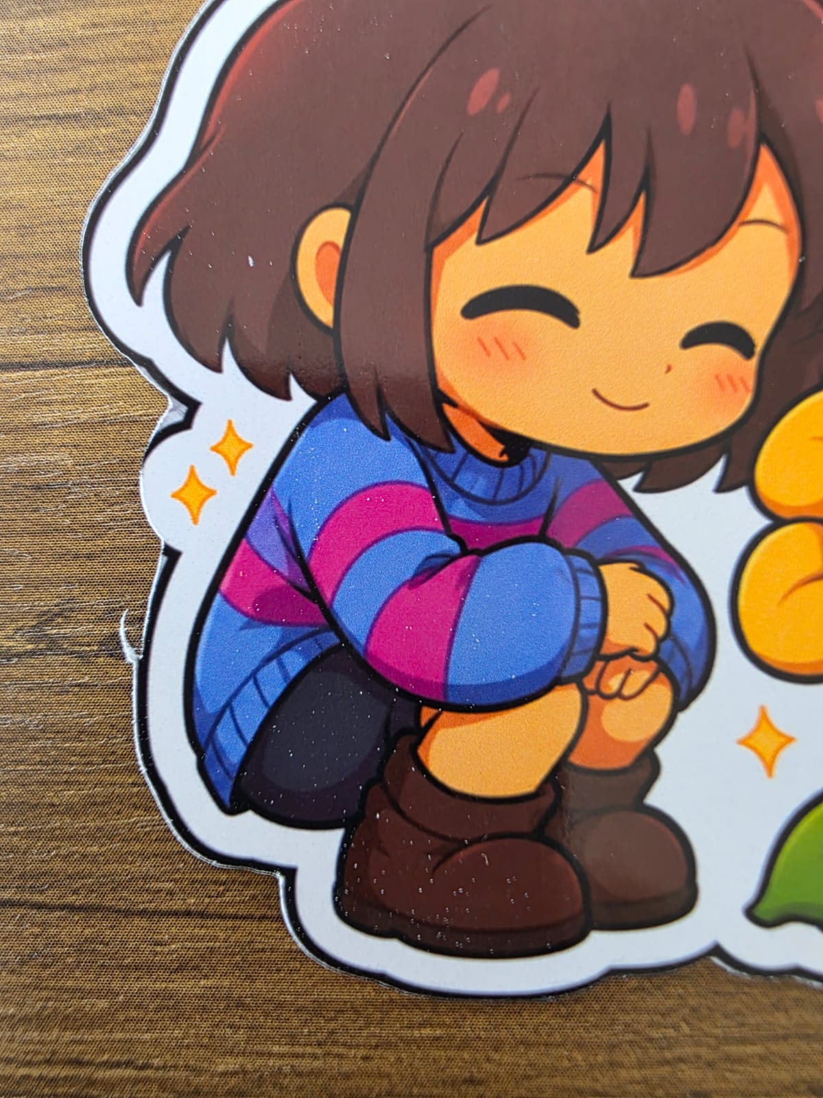 Undertale Inspired Frisk & Flowey Glossy Die Cut Sticker | 2 Sizes Available