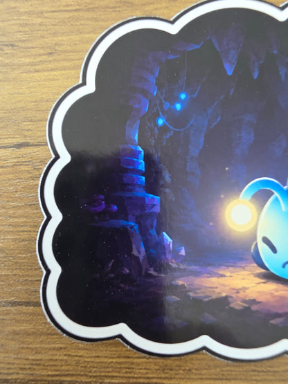 Slime Rancher 2 Inspired Angler Slime in Cave Glossy Die Cut Sticker | 2 Sizes Available