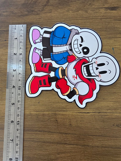 Undertale Inspired Sans & Papyrus Glossy Die Cut Sticker | 2 Sizes Available