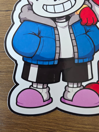 Undertale Inspired Sans & Papyrus Glossy Die Cut Sticker | 2 Sizes Available