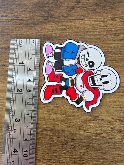 Undertale Inspired Sans & Papyrus Glossy Die Cut Sticker | 2 Sizes Available