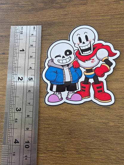 Undertale Inspired Sans & Papyrus Glossy Die Cut Sticker | 2 Sizes Available