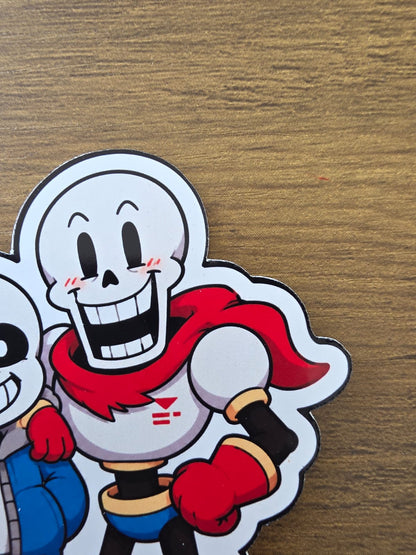 Undertale Inspired Sans & Papyrus Glossy Die Cut Sticker | 2 Sizes Available