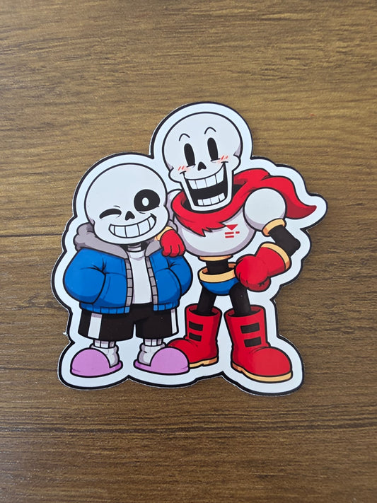 Undertale Inspired Sans & Papyrus Glossy Die Cut Sticker | 2 Sizes Available