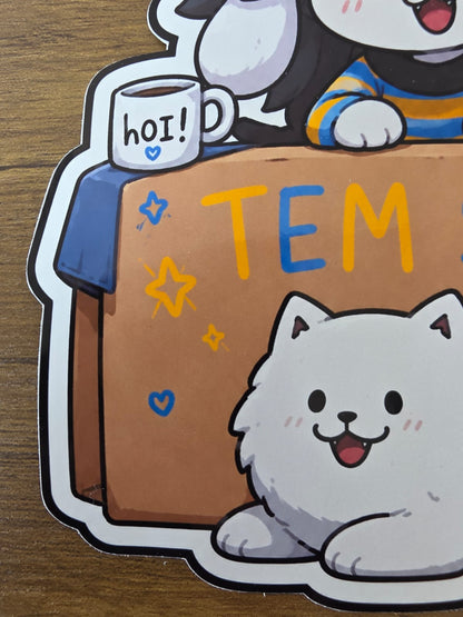 Undertale Inspired Temmie & Annoying Dog Glossy Die Cut Sticker | 2 Sizes Available
