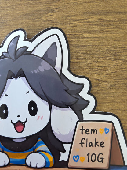 Undertale Inspired Temmie & Annoying Dog Glossy Die Cut Sticker | 2 Sizes Available