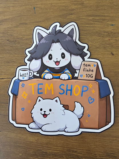Undertale Inspired Temmie & Annoying Dog Glossy Die Cut Sticker | 2 Sizes Available