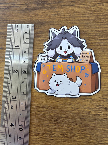Undertale Inspired Temmie & Annoying Dog Glossy Die Cut Sticker | 2 Sizes Available