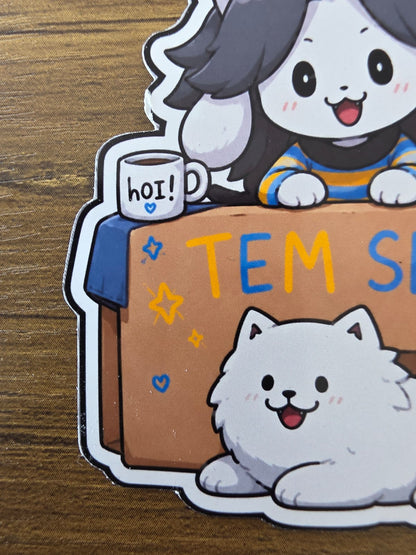 Undertale Inspired Temmie & Annoying Dog Glossy Die Cut Sticker | 2 Sizes Available