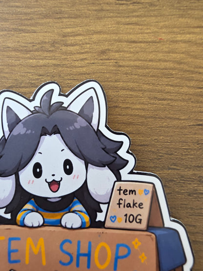 Undertale Inspired Temmie & Annoying Dog Glossy Die Cut Sticker | 2 Sizes Available