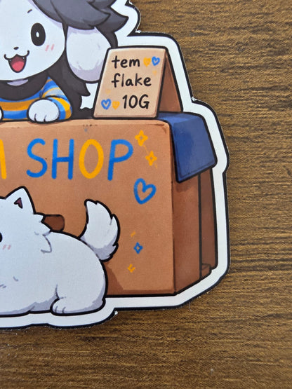 Undertale Inspired Temmie & Annoying Dog Glossy Die Cut Sticker | 2 Sizes Available