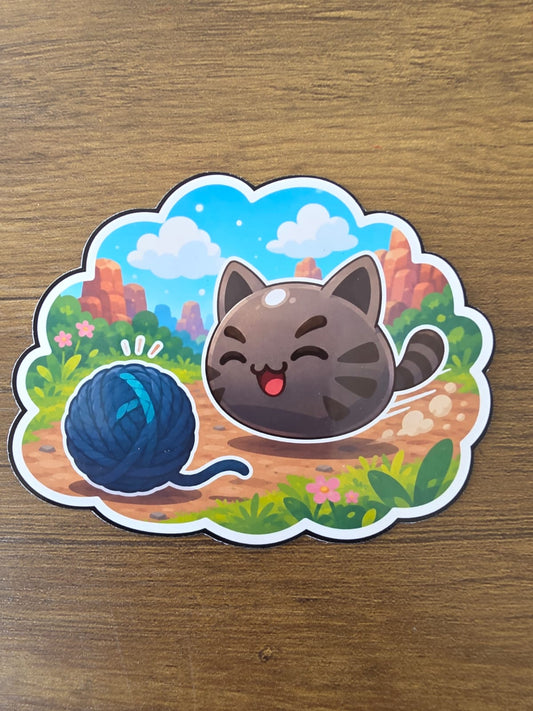 Slime Rancher Inspired Tabby & Yarn Glossy Die Cut Sticker | 2 Sizes Available