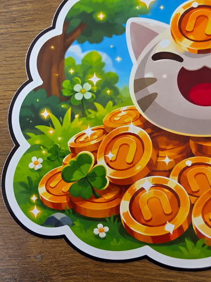 Slime Rancher Inspired Lucky Slime Newbucks Glossy Die Cut Sticker | 2 Sizes Available