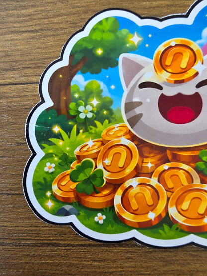 Slime Rancher Inspired Lucky Slime Newbucks Glossy Die Cut Sticker | 2 Sizes Available