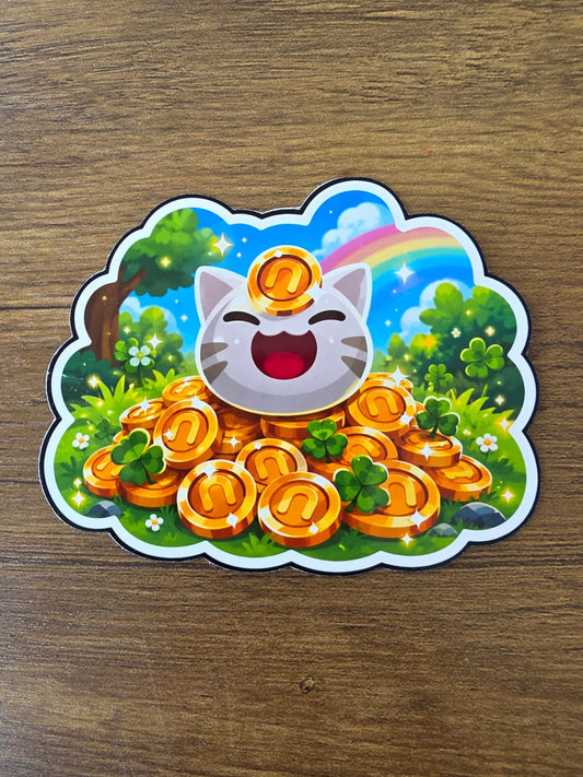 Slime Rancher Inspired Lucky Slime Newbucks Glossy Die Cut Sticker | 2 Sizes Available
