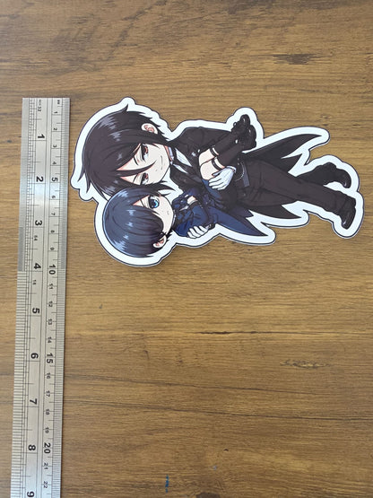 Black Butler (Kuroshitsuji) Inspired Ciel & Sebastian Glossy Die Cut Sticker | 2 Sizes Available