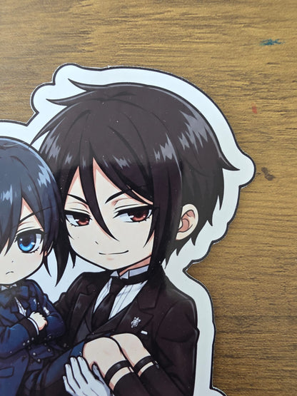 Black Butler (Kuroshitsuji) Inspired Ciel & Sebastian Glossy Die Cut Sticker | 2 Sizes Available
