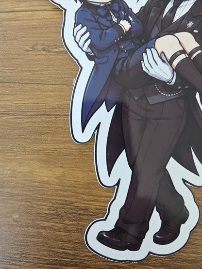 Black Butler (Kuroshitsuji) Inspired Ciel & Sebastian Glossy Die Cut Sticker | 2 Sizes Available