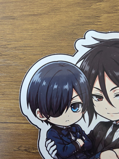 Black Butler (Kuroshitsuji) Inspired Ciel & Sebastian Glossy Die Cut Sticker | 2 Sizes Available