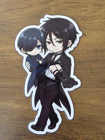 Black Butler (Kuroshitsuji) Inspired Ciel & Sebastian Glossy Die Cut Sticker | 2 Sizes Available