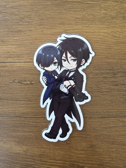 Black Butler (Kuroshitsuji) Inspired Ciel & Sebastian Glossy Die Cut Sticker | 2 Sizes Available