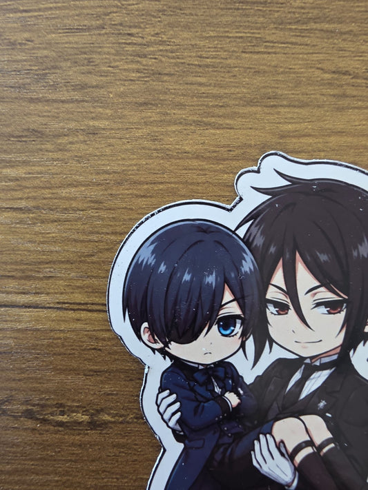 Black Butler (Kuroshitsuji) Inspired Ciel & Sebastian Glossy Die Cut Sticker | 2 Sizes Available