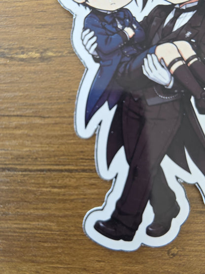 Black Butler (Kuroshitsuji) Inspired Ciel & Sebastian Glossy Die Cut Sticker | 2 Sizes Available