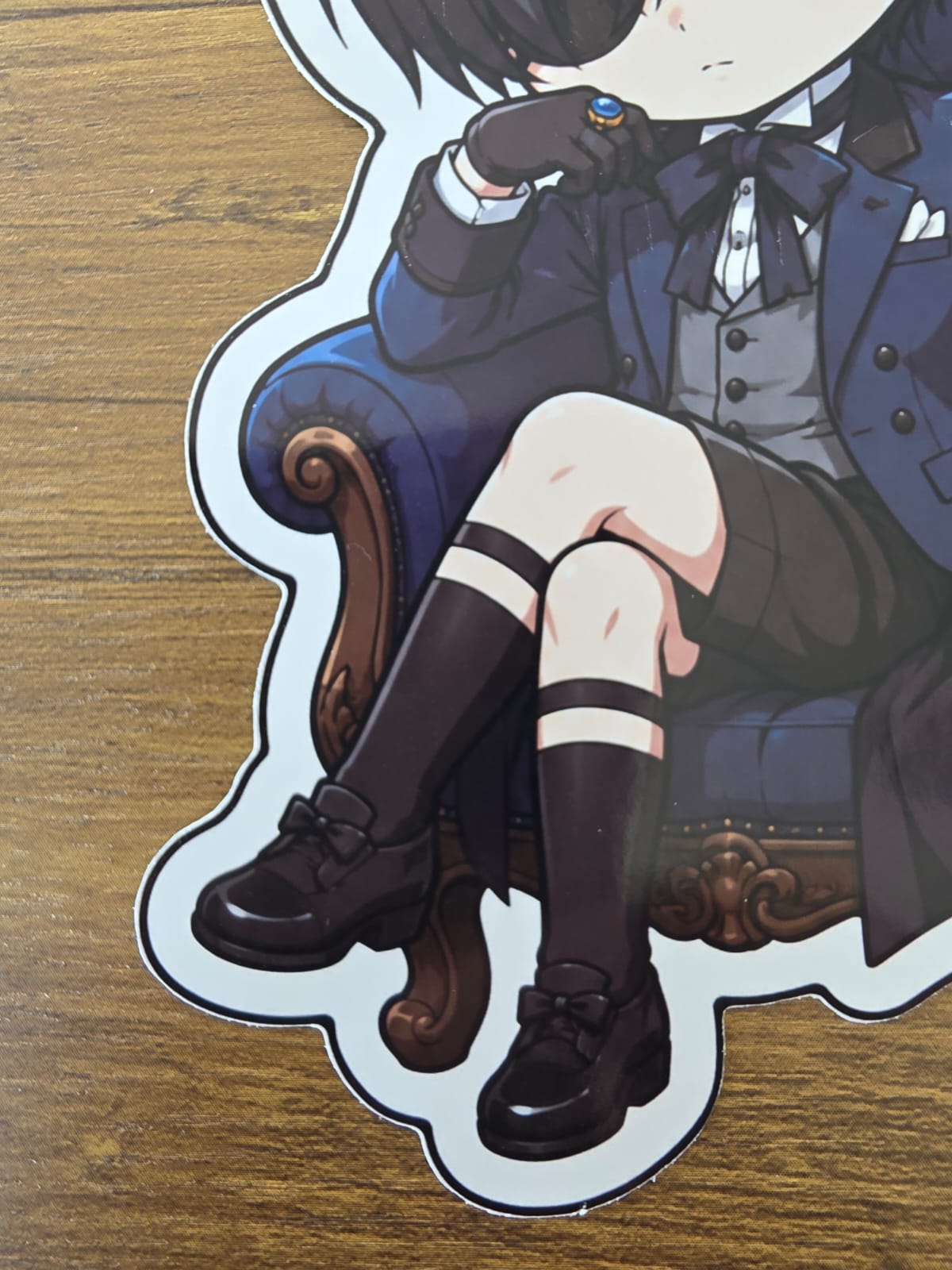 Black Butler (Kuroshitsuji) Inspired Ciel Phantomhive Sitting Glossy Die Cut Sticker | 2 Sizes Available