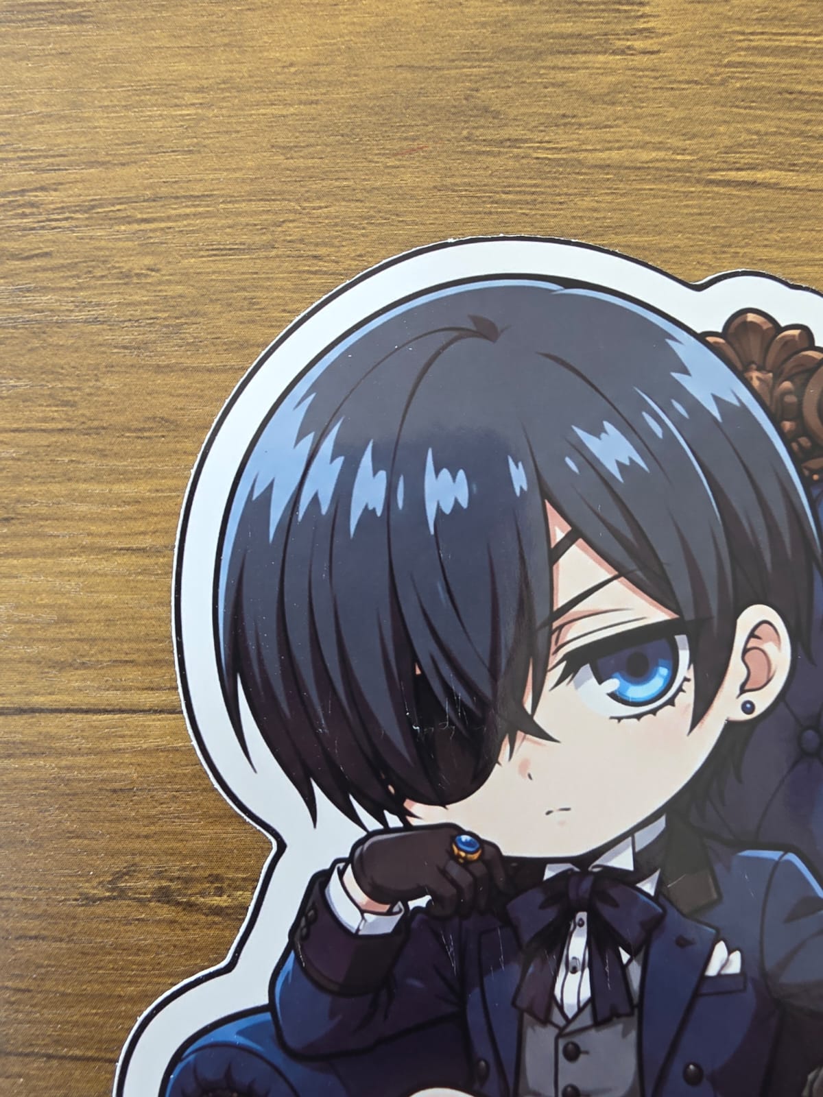 Black Butler (Kuroshitsuji) Inspired Ciel Phantomhive Sitting Glossy Die Cut Sticker | 2 Sizes Available