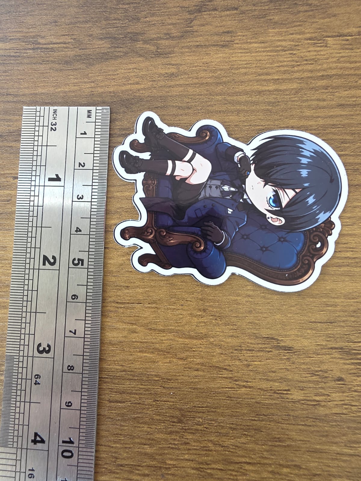 Black Butler (Kuroshitsuji) Inspired Ciel Phantomhive Sitting Glossy Die Cut Sticker | 2 Sizes Available