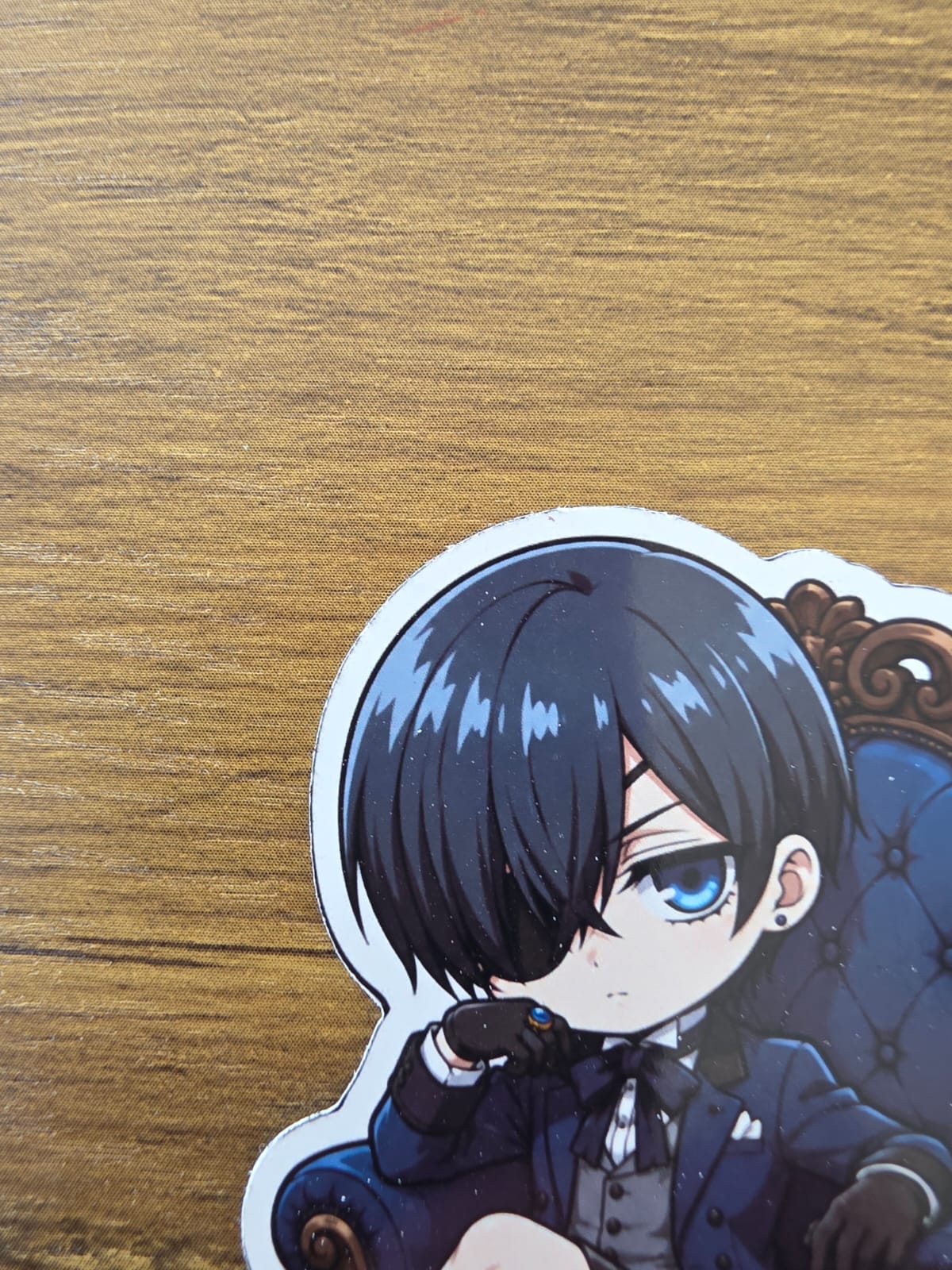 Black Butler (Kuroshitsuji) Inspired Ciel Phantomhive Sitting Glossy Die Cut Sticker | 2 Sizes Available