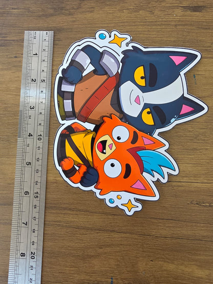 Final Space Inspired Avocato & Little Cato Glossy Die Cut Sticker | 2 Sizes Available