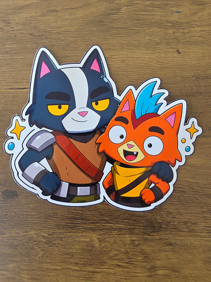 Final Space Inspired Avocato & Little Cato Glossy Die Cut Sticker | 2 Sizes Available
