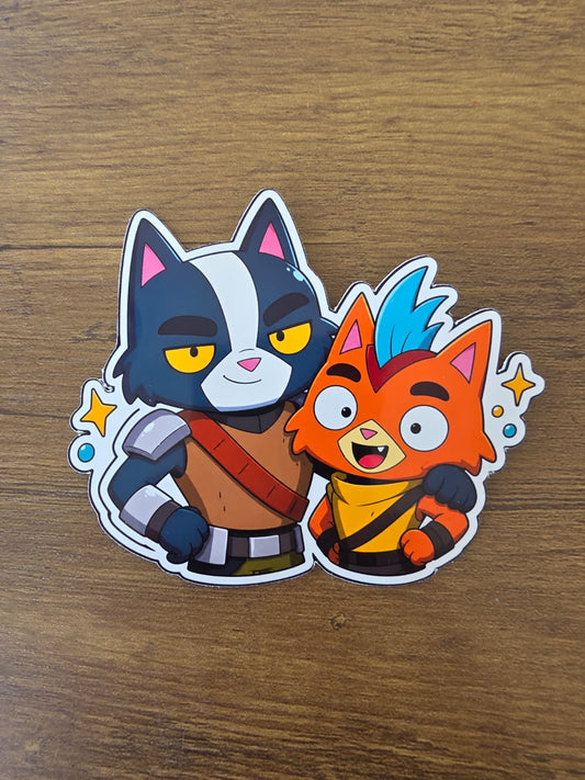 Final Space Inspired Avocato & Little Cato Glossy Die Cut Sticker | 2 Sizes Available