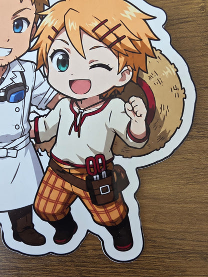 Black Butler (Kuroshitsuji) Inspired Mey-Rin Bardroy & Finny Glossy Sticker | 2 Sizes Available