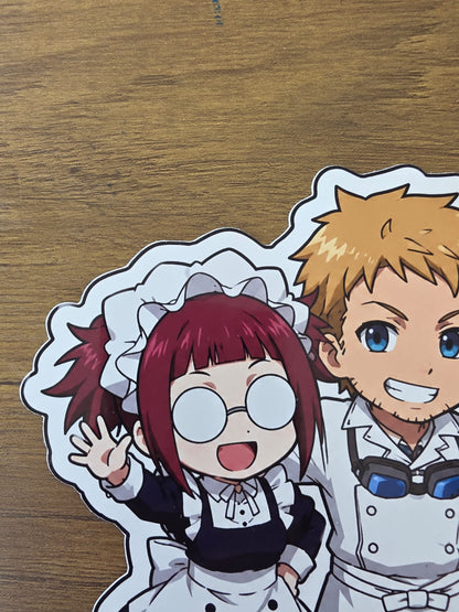 Black Butler (Kuroshitsuji) Inspired Mey-Rin Bardroy & Finny Glossy Sticker | 2 Sizes Available