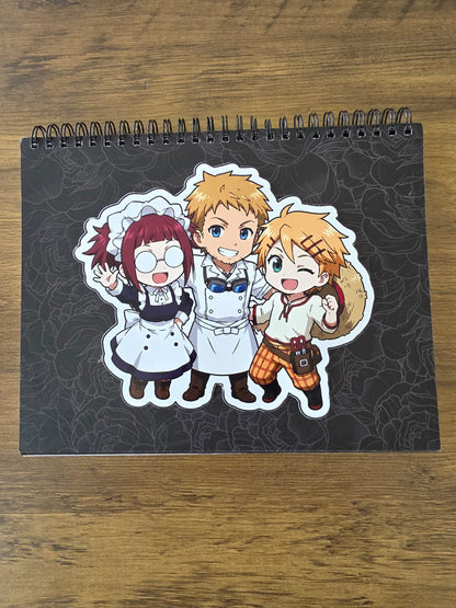 Black Butler (Kuroshitsuji) Inspired Mey-Rin Bardroy & Finny Glossy Sticker | 2 Sizes Available