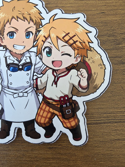 Black Butler (Kuroshitsuji) Inspired Mey-Rin Bardroy & Finny Glossy Sticker | 2 Sizes Available