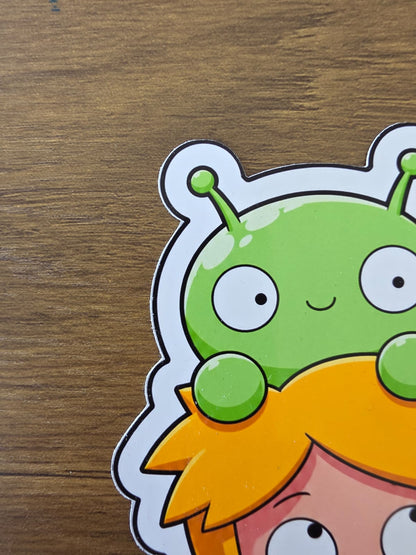 Final Space Inspired Gary & Mooncake Glossy Die Cut Sticker | 2 Sizes Available