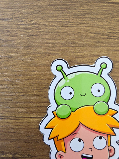 Final Space Inspired Gary & Mooncake Glossy Die Cut Sticker | 2 Sizes Available